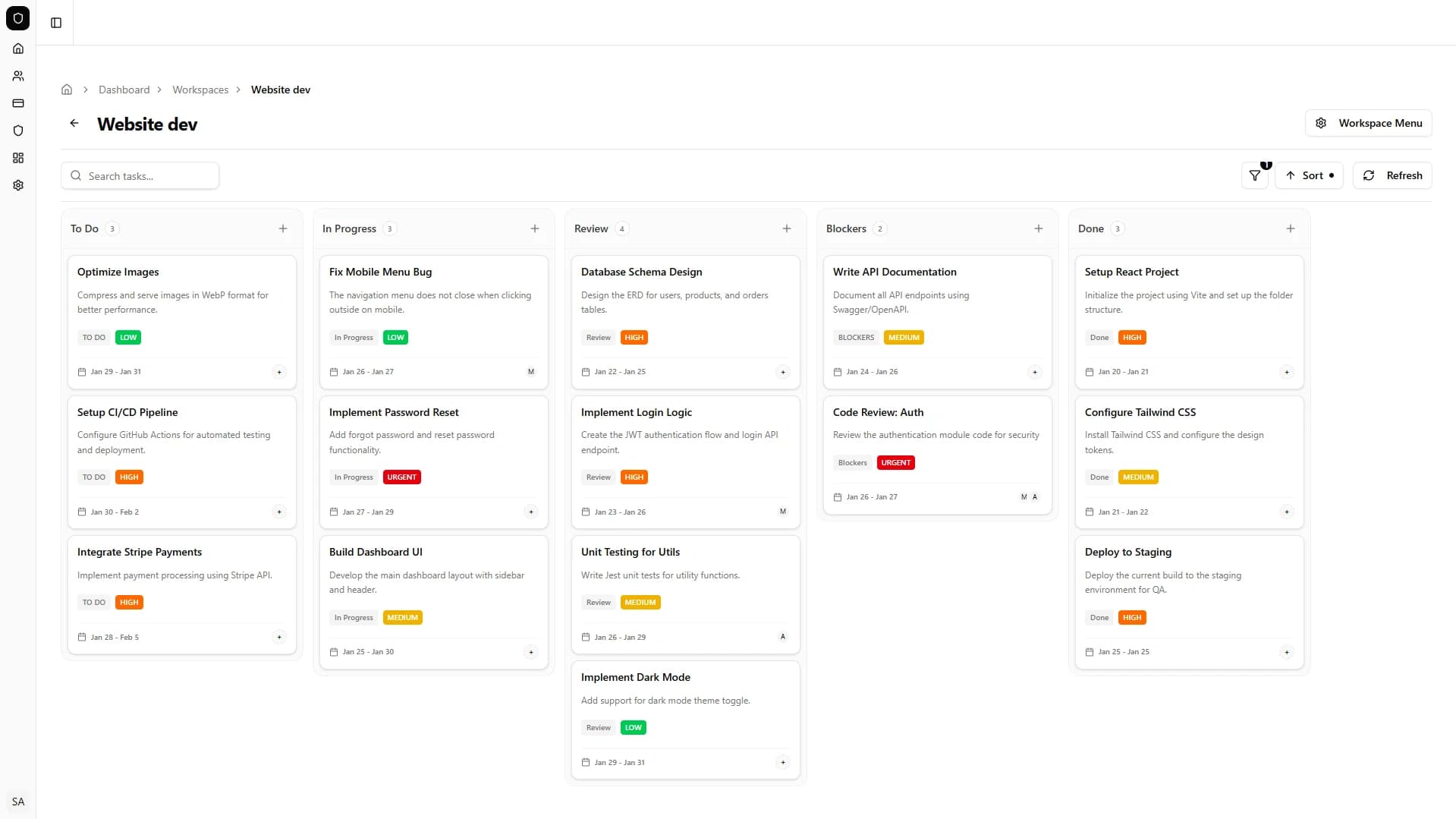 Ombak Dashboard Interface